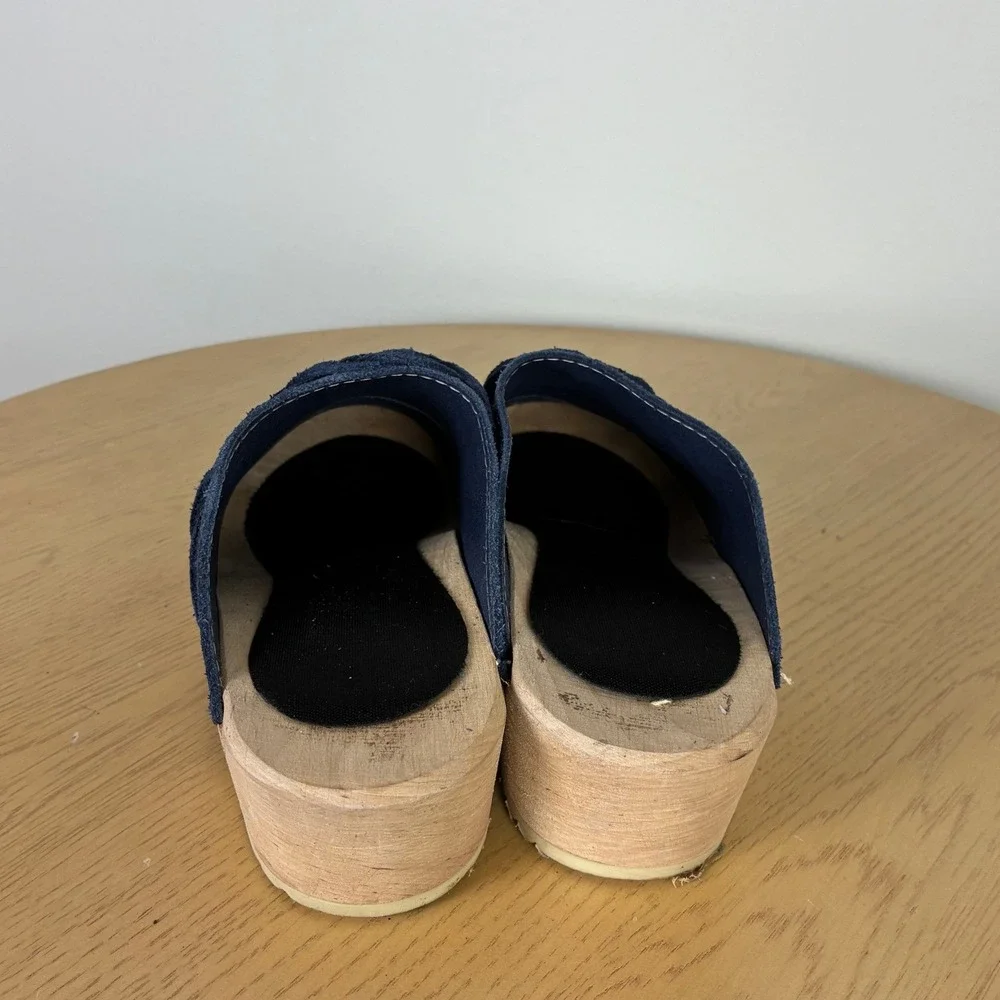 Swedish Platform Braided Suede Clogs Women's 36 Boho Mules Retro Chunky Summer - Picture 5 of 7